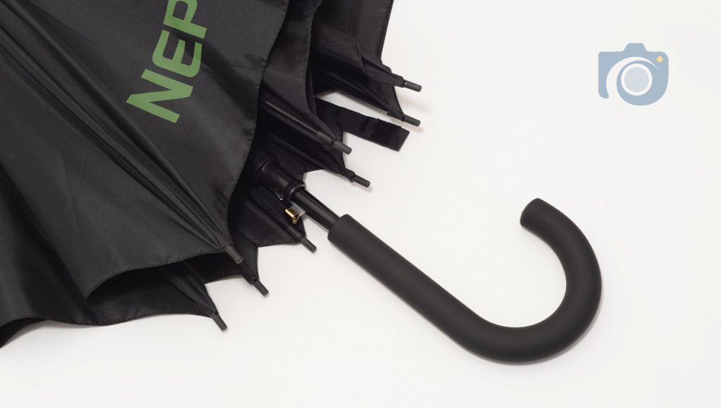 Product photos of branded umbrellas