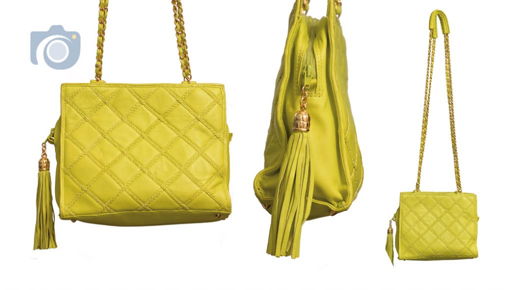 Watford Photographers – yellow leather handbag product photos