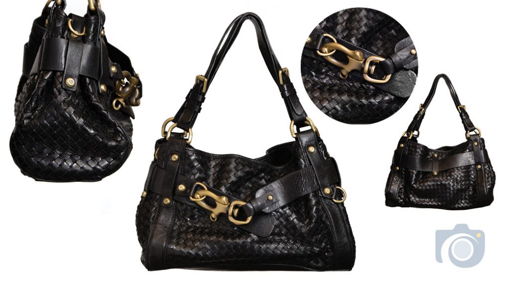 Black handbag product photos by Watford Photographers