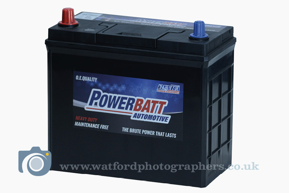 Product photos of batteries by Watford Photographers